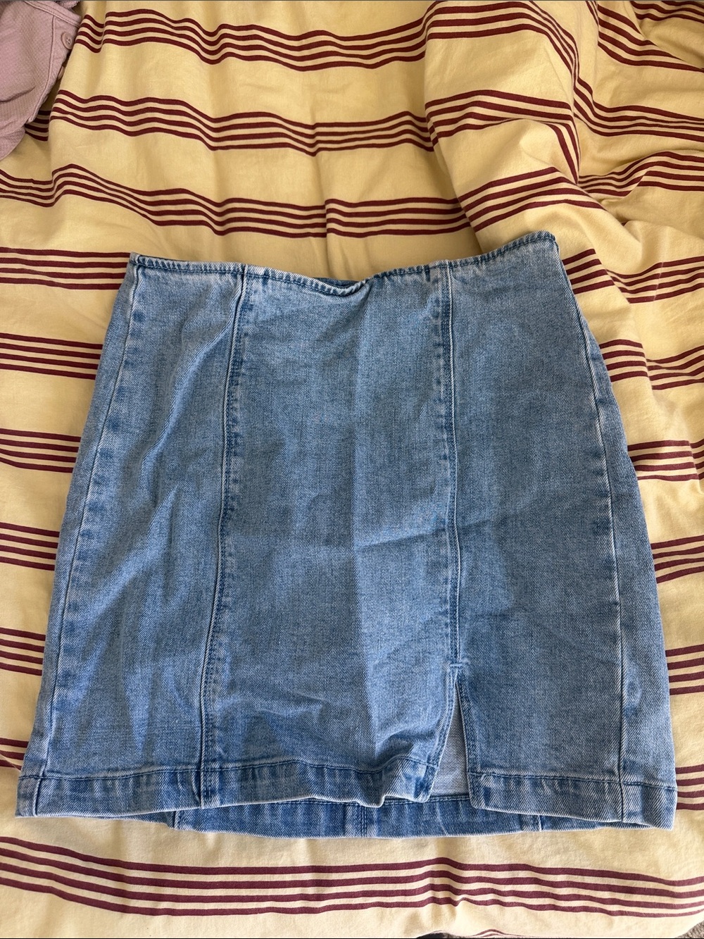 PacSun Light Blue Denim Mini Skirt with Front Slit